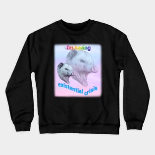 I'm having existential crisis, possum Crewneck Sweatshirt